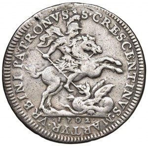 Clemente XI (1700-1721) Mezza piastra 1702 An. II …