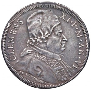Clemente XI (1700-1721) Mezza piastra 1706 An. VI …