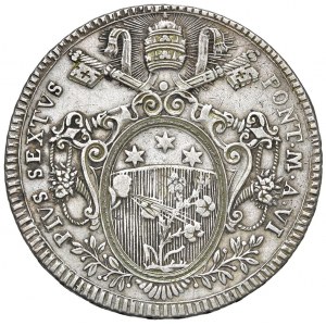 Pio VI (1775-1799) Scudo 1780 An. VI - Munt. 17 AG…