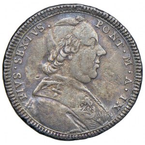 Pio VI (1775-1799) Quinto di scudo 1783 An. IX - M…