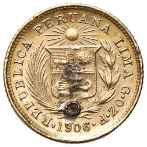 PERÙ Quinto di libra 1906 - KM 210 AU (g 1,59) Da …