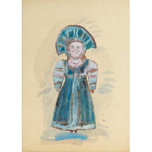 Andrzej Kreütz-Majewski (1936 Brdów-2011 Warszawa), Projekt niebieskiego kostiumu do baletu Petrushka Igora Stravinskyego, 1969 r.