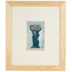 Alfons Mazurkiewicz (1922 Düsseldorf - 1975 Breslavia), Fiori in un vaso su sfondo blu