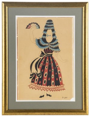 Pablo Picasso (1881 Malaga - 1973 Mougins), Projekt kostiumu damskiego do baletu Le Tricorne