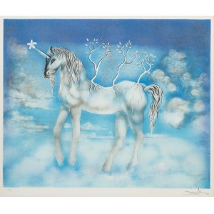 Salvador Dali (1904 Figueres/Hiszpania - 1989 tamże), Niebieski jednorożec