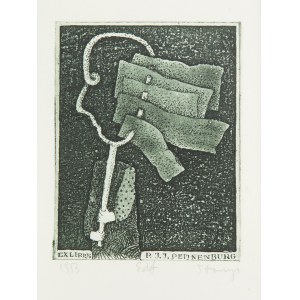 Stasys Eidrigevicius (ur. 1949 Mediniškiai/Litwa), Exlibris P.J.J.Peijnenburg, 1983