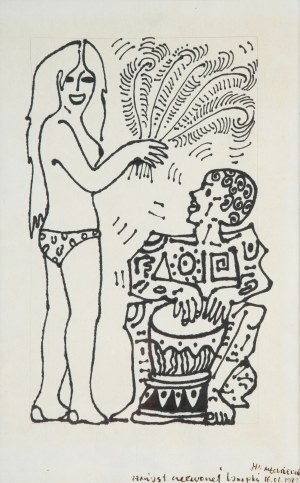 Jan Młodożeniec (1929 Warszawa - 2000 tamże), Zamiast czerwonej lampki, 1988