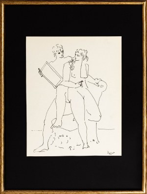 Pablo Picasso, Para na fotelu, lata 50. XX w.