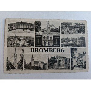 POSTCARD BYDGOSZCZ, BROMBERG, 10 VIEWS, COAT OF ARMS, 1942