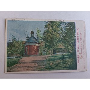 POCZTÓWKA KALWARIA ZEBRZYDOWSKA, KOŚCIÓŁ DOMEK MATKI BOŻEJ, PRZEDWOJENNA 1921 R, ZNACZEK, STEMPEL