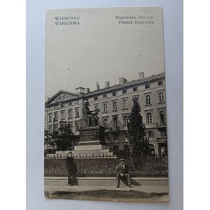 POSTCARD WARSAW, WARSCHAU, COPERNICUS MONUMENT, PRE-WAR 1917, STAMP