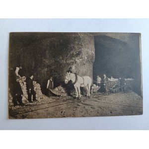 POCZTÓWKA WIELICZKA, PRZEWÓZ SOLI W KOPALNI, KOPALNIA SOLI, KONIE, PRZEDWOJENNA