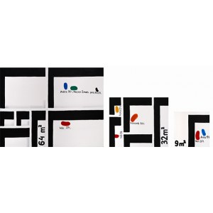 Wilhelm SASNAL (b. 1972), 64 m2, 32 m2, 9 m2 - triptych, 2000 / 2001