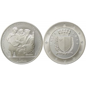 MALTA. 10 Euro 2016 450th Anniversary of the Foundation of Valletta 1566-2016. Ag (28,28 g; 38,61 mm)