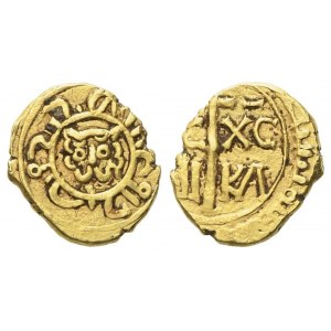 MESSINA. Regno di Sicilia. Enrico VI (1191 - 1197). Tari, testina di leone al centro. Au (1,34 g; 10,5 mm)