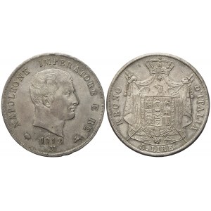 MILANO. Regno d'Italia. Napoleone I (1805 - 1814). 5 Lire 1812, puntali aguzzi. Ag (24,96 g; 37 mm)