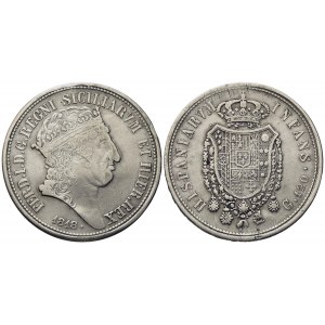 NAPOLI. Regno delle Due Sicilie. Ferdinando I di Borbone (1816-1825 IV periodo). Piastra 120 grana 1818 - testa grande. Ag (27,4 g; 37,5 mm)