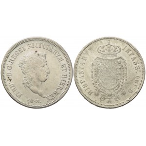NAPOLI. Regno delle Due Sicilie. Ferdinando I di Borbone (1816-1825 IV periodo). Piastra 120 grana 1818 - Testa piccola. Ag (27,56 g; 37,5 mm)
