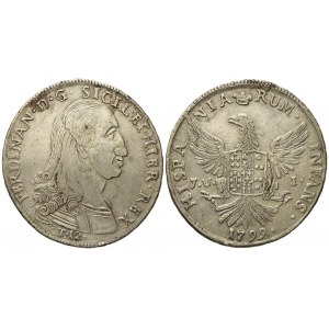 PALERMO. Regno di Sicilia. Ferdinando III di Borbone (1759 - 1816). 12 tarì 1799. Ag (27,09 g; 39,5 mm)