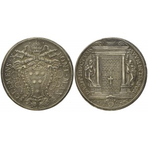 STATO PONTIFICIO. Roma. Clemente X (1670 - 1676). Piastra 1675 Giubileo, chiusura porta santa. Ag (31,69 g; 43,9 mm)