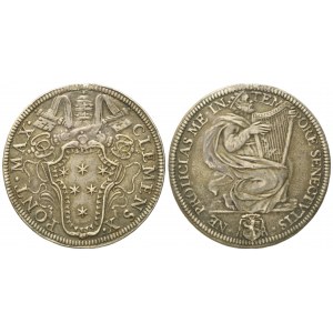 STATO PONTIFICIO. Roma. Clemente X (1670 - 1676). Testone Re David. Ag (9,41 g; 32 mm)