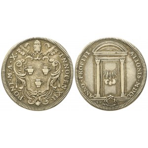 STATO PONTIFICIO. Roma. Innocenzo XII (1691 - 1700). Testone 1700 Giubileo, porta santa. Ag (9,1 g; 32,2 mm)