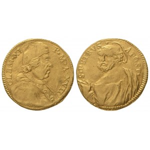 STATO PONTIFICIO. Roma. Clemente XI (1700 - 1721). Mezzo scudo anno XVII (1716). Au (1,70 g; 16,4 mm)