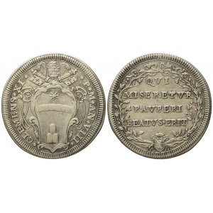 STATO PONTIFICIO. Roma. Clemente XI (1700 - 1721). Testone anno VIII. Ag (g 9,00; mm 32).