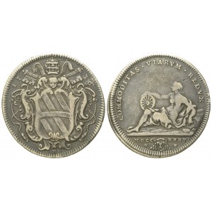 STATO PONTIFICIO. Roma. Clemente XII (1730 - 1740). Testone 1736. Ag (8,22 g; 31,2 mm)