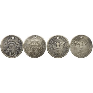 STATO PONTIFICIO. Roma. Sede Vacante 1774. Lotto di n. 2 da doppio giulio, quinto di scudo 1774. Ag (4,82 g; 25,49 mm) (5,04 g; 25,61 mm)