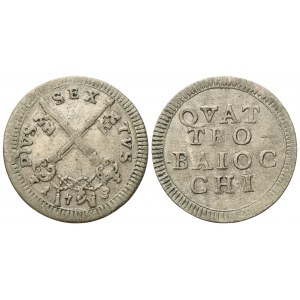 STATO PONTIFICIO. Roma. Pio VI (1775 - 1799). 4 Baiocchi 1793. Ag (g 2,52; mm 22,8).