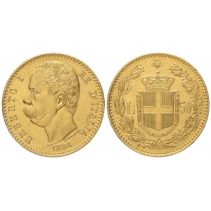 REGNO D'ITALIA. Umberto I (1878-1900). 50 Lire 1884. Au (16,11 g; 27,9 mm)