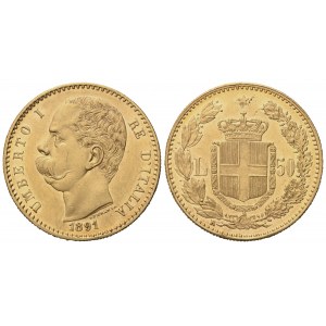 REGNO D'ITALIA. Umberto I (1878-1900). 50 Lire 1891. Au (16,16 G; 28 mm)