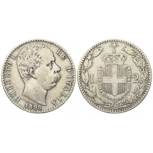 REGNO D'ITALIA. Umberto I (1878-1900). 2 Lire 1898. Ag (9,78 g; 27 mm)