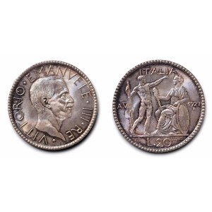 REGNO D'ITALIA. Vittorio Emanuele III (1900-1945). 20 lire Littore 1927 - Anno VI. Ag