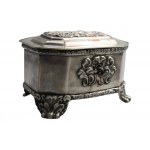 Fraget 19th century sugar bowl. Keyed box, plater
