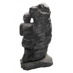 Sculpture of a miner in coal