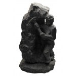Sculpture of a miner in coal