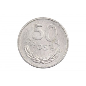 50 groszy 1983 KB - końcówka blachy - błąd menniczy