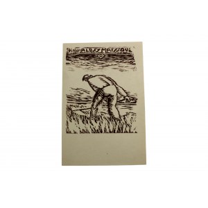 Exlibris - Żniwiarz, drzeworyt