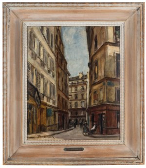 Józef Pankiewicz (1866 Lublin - 1940 Marsylia), Widok rue Bourbon-le-Chateau w Paryżu, 1925 r.