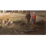 Franciszek Kostrzewski (1826 Warszawa - 1911 tamże), Przed karczmą, 1882 r.
