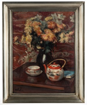 Wojciech Weiss (1875 Leorda na Bukowinie - 1950 Kraków), Chryzantemy i chińska porcelana