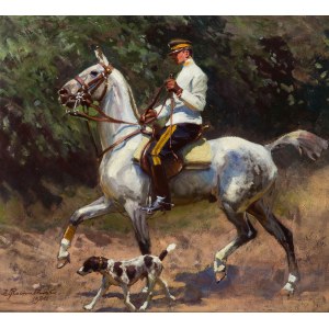 Zygmunt Rozwadowski (1870 Lwów - 1950 Zakopane), Jeździec z psem, 1921 r.