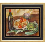 Nathan Grunsweigh (1883 Kraków - 1956 Paryż), Martwa natura z butelką wina i warzywami