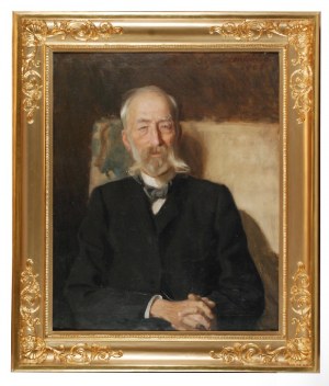 Teodor AXENTOWICZ (1859-1938), Portret sędziwego mężczyzny w fotelu, 1906