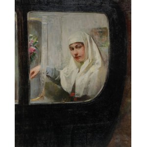 Izrael Abramowicz PASS (1868-1935), Portret kobiety w karocy