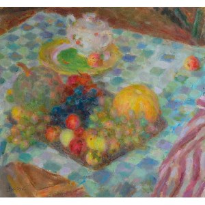 Mieszko JABŁOŃSKI (1892-1965), Martwa natura z owocami i cukiernicą