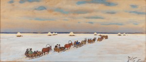 Julian Fałat (1853 Tuligłowy - 1929 Bystra), Kulig w Nieświeżu