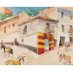 Zofia Piramowicz (1880 Radom - 1958 Clichy), Pejzaż andaluzyjski z osiołkami, lata 20. XX w.